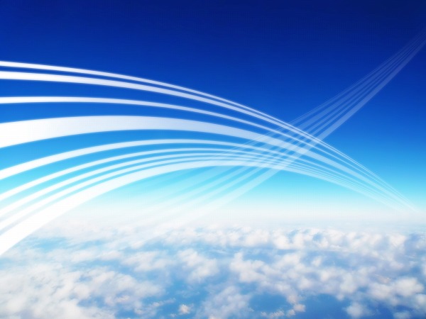 曲線 波 青い空 上空 爽やかのフリー素材 無料デザインcg画像のcg フォト C 001n