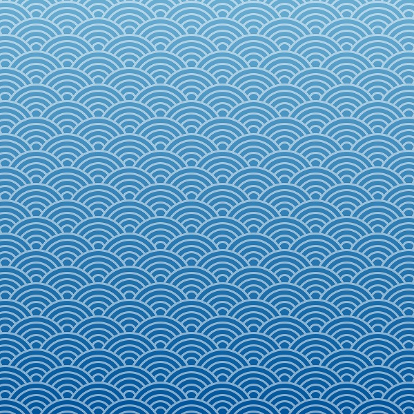 青海波 装飾 抽象 伝統 連続模様 青色のフリー素材 無料デザインcg画像のcg フォト C 004h